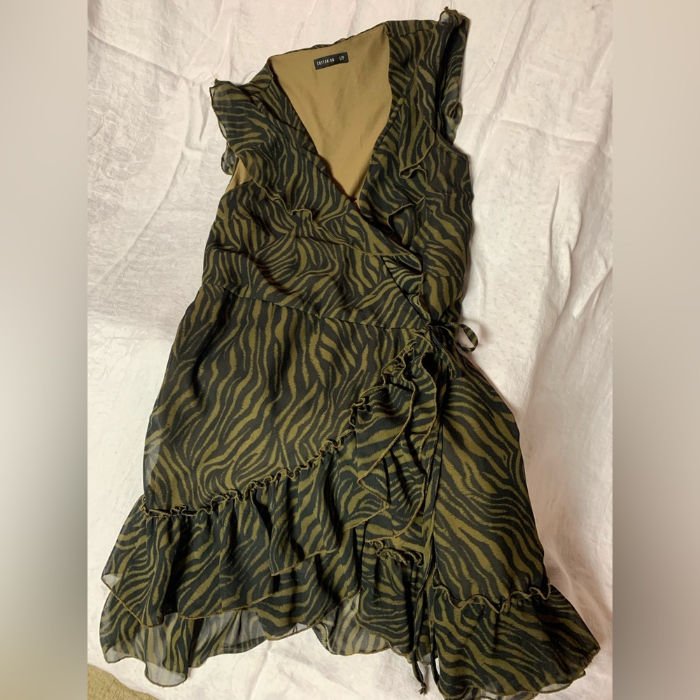 Animal print wrap dress